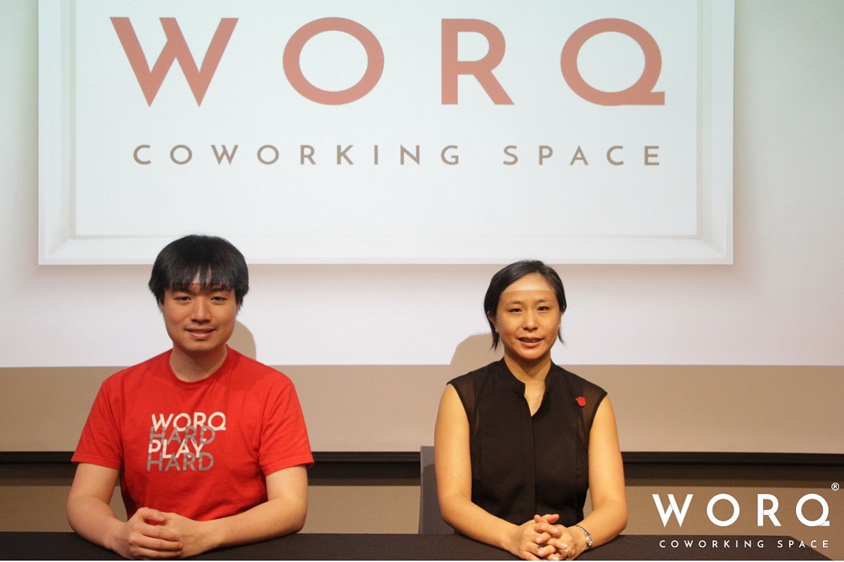 Yeow (left) and Ping at the press conference highlighting WORQ's expansion plans. (Photo by WORQ)